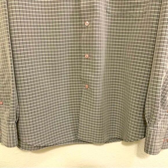 HAGGAR DRESS SHIRT MEN’S XXL TAN BROWN LONG SLEEVE BUTTON UP POCKET. - Picture 4 of 12